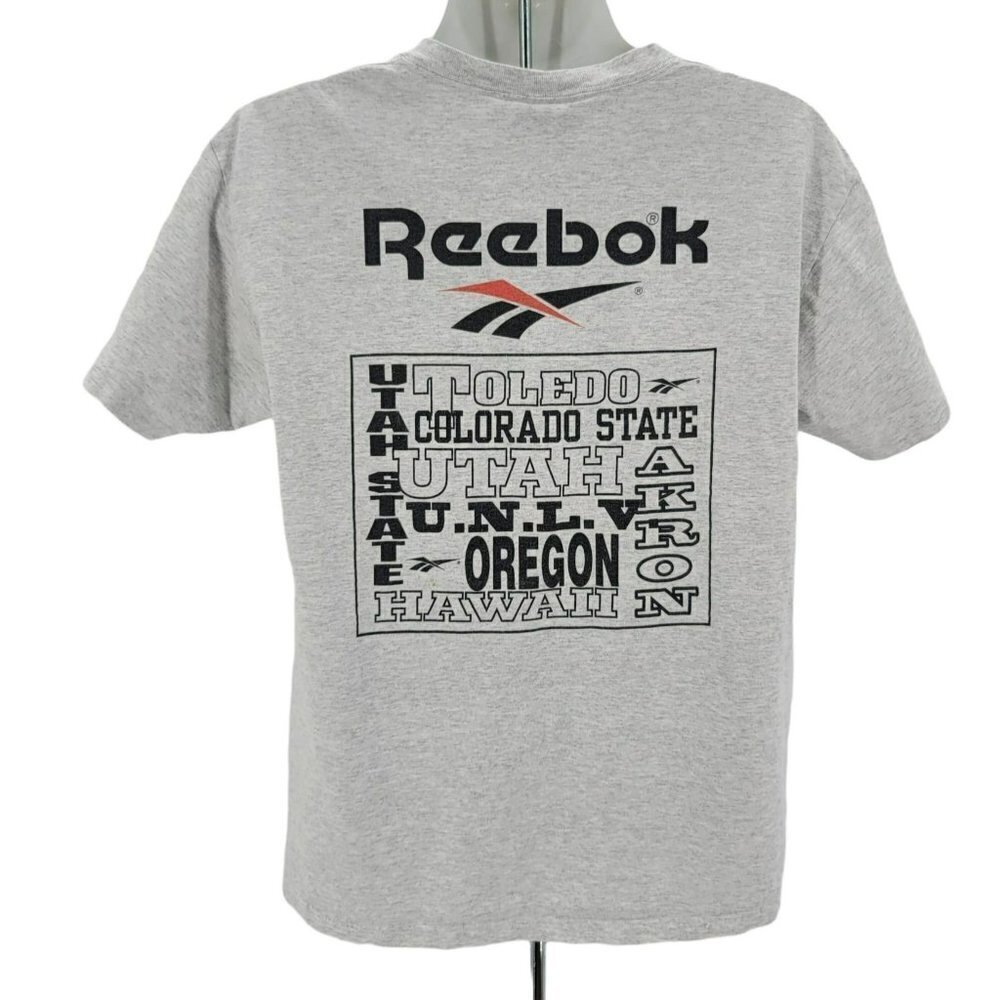 Vintage Reebok Single Stitch UNLV '96 Softball Classic Gray T-Shirt Adult Large
